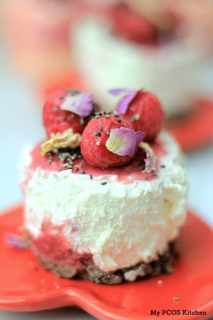 Keto Raspberry No-Bake Cheesecake