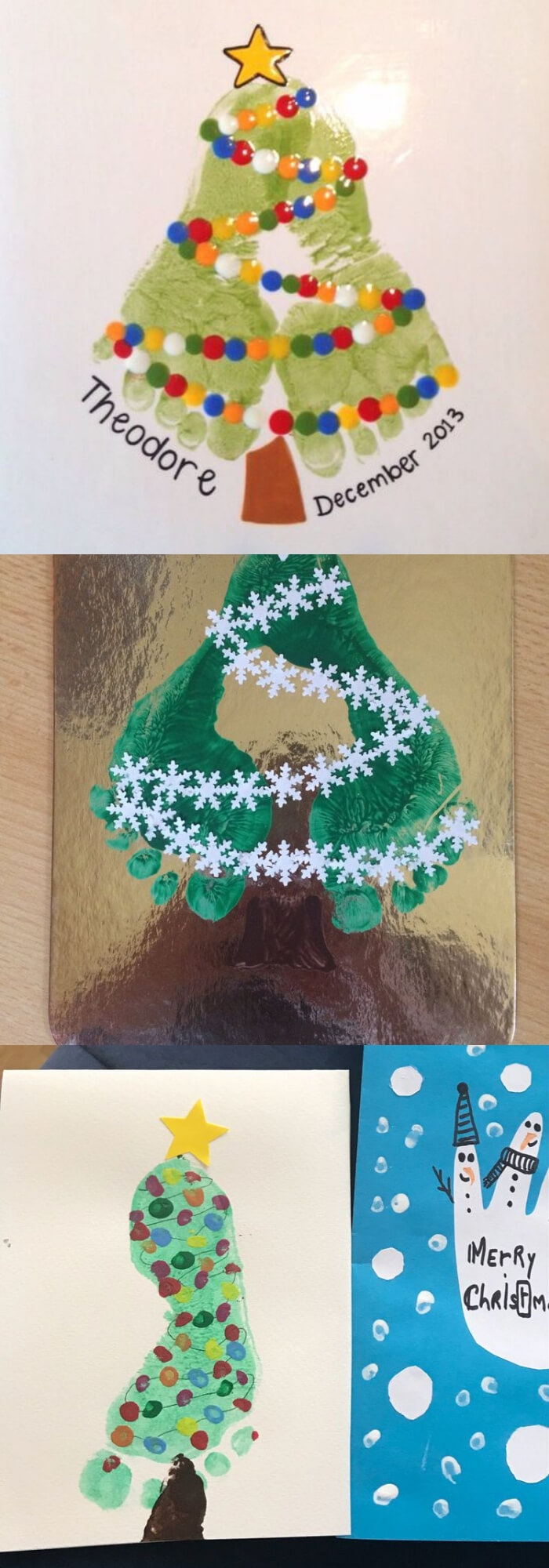 Christmas Tree Footprint Plate | Easy, Inexpensive, and Creative Christmas Crafts for Kids