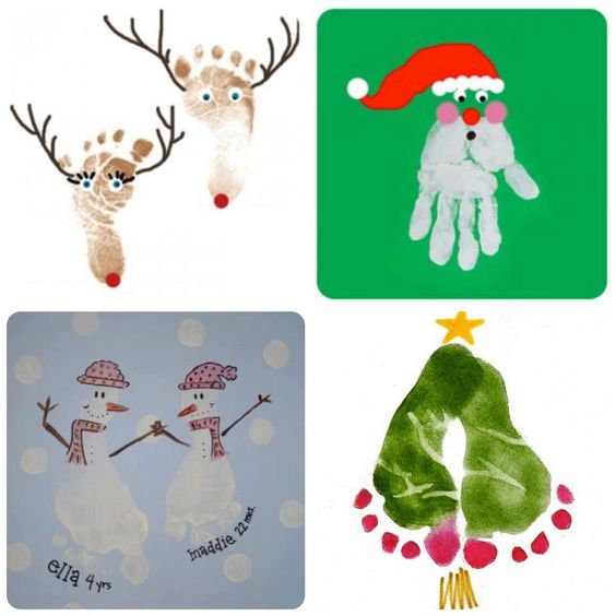 Christmas Handprint/footprint ideas | Easy, Inexpensive, and Creative Christmas Crafts for Kids