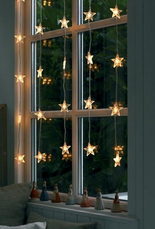 Christmas window star light | Christmas Door and Window Lighting Decorating Ideas