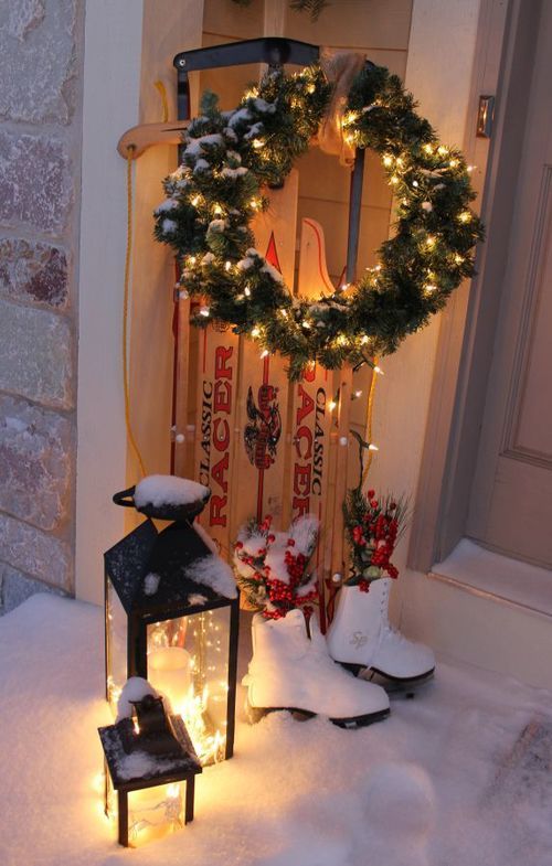 Christmas Porch Decorating Ideas | Christmas Door and Window Lighting Decorating Ideas