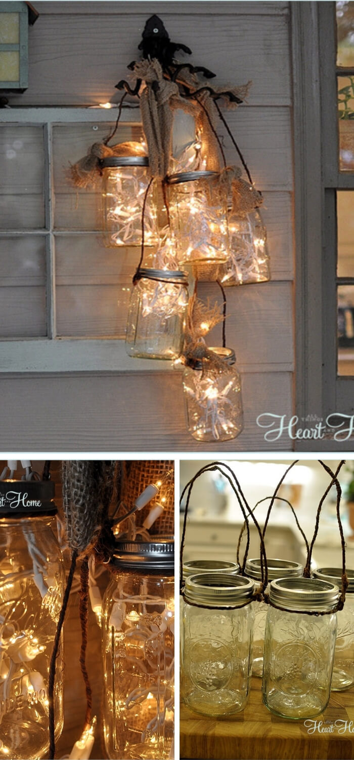 DIY Mason Jar Light | Christmas Door and Window Lighting Decorating Ideas