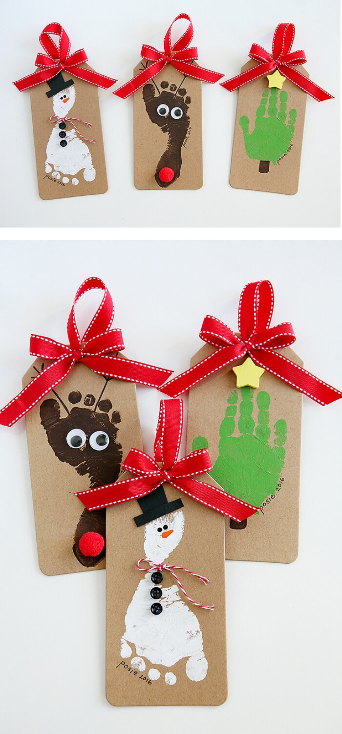 Footprint Christmas Ornaments | Easy, Inexpensive, and Creative Christmas Crafts for Kids