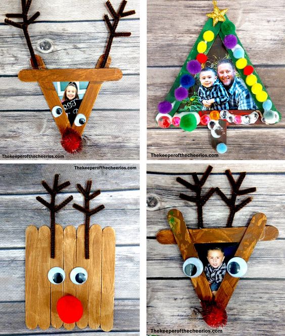 Easy Christmas Craft Stick Photo Frames | Easy, Inexpensive, and Creative Christmas Crafts for Kids
