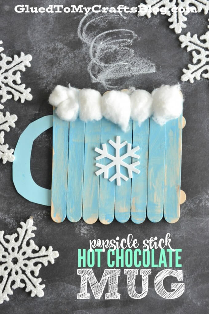 Popsicle Stick Hot Chocolate Mug | Christmas Craft Ideas for Preschoolers