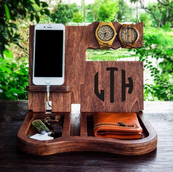 Personalized Docking Station Desk Organize | Christmas Gift Ideas for Dad