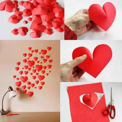Foamy hearts or cardboard | Valentine's Day Decorating Ideas For Your Lovers | FarmFoodFamily.com