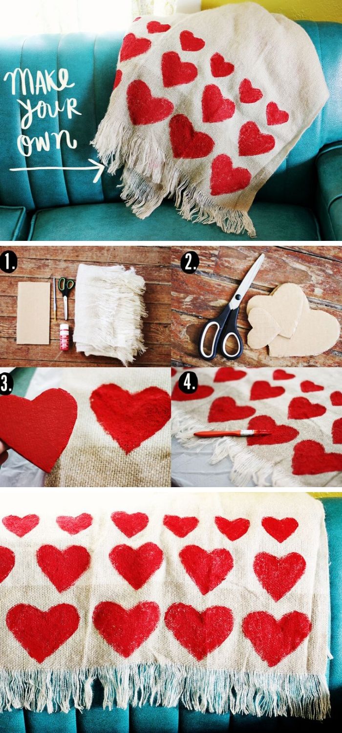 DIY Heart Blanket | Valentine's Day Decorating Ideas For Your Lovers | FarmFoodFamily.com