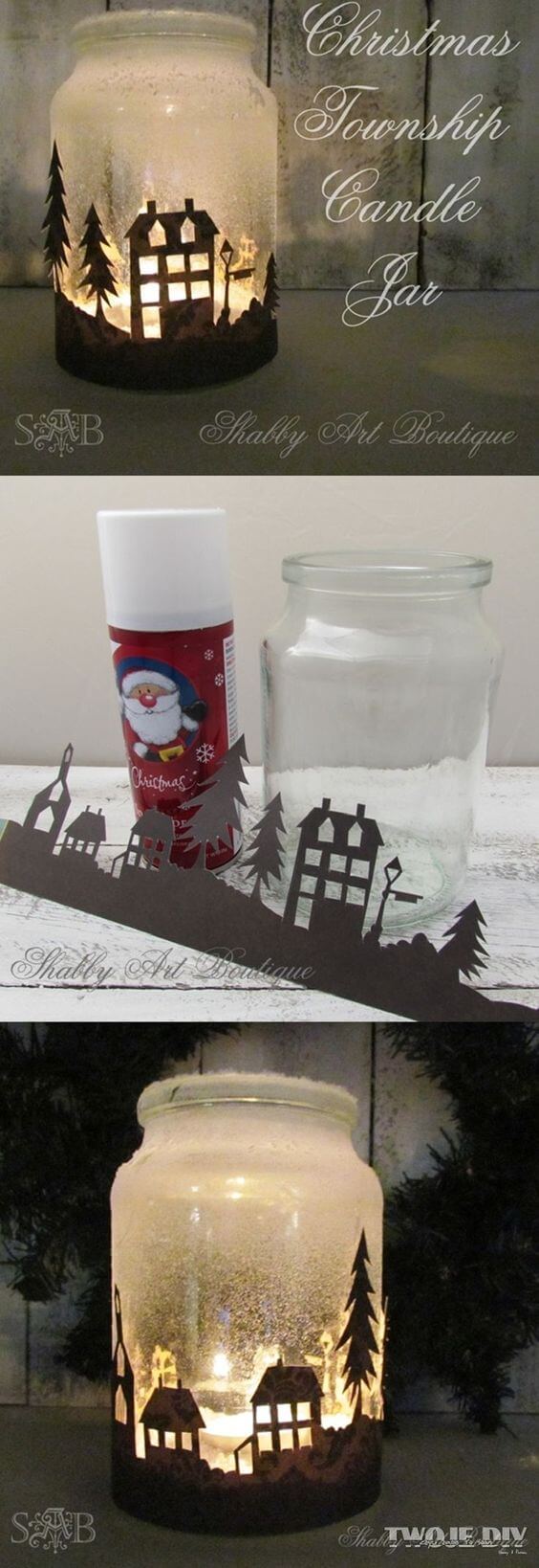 Candle Holders | Christmas Spirit Jars Ideas | FarmFoodFamily.com