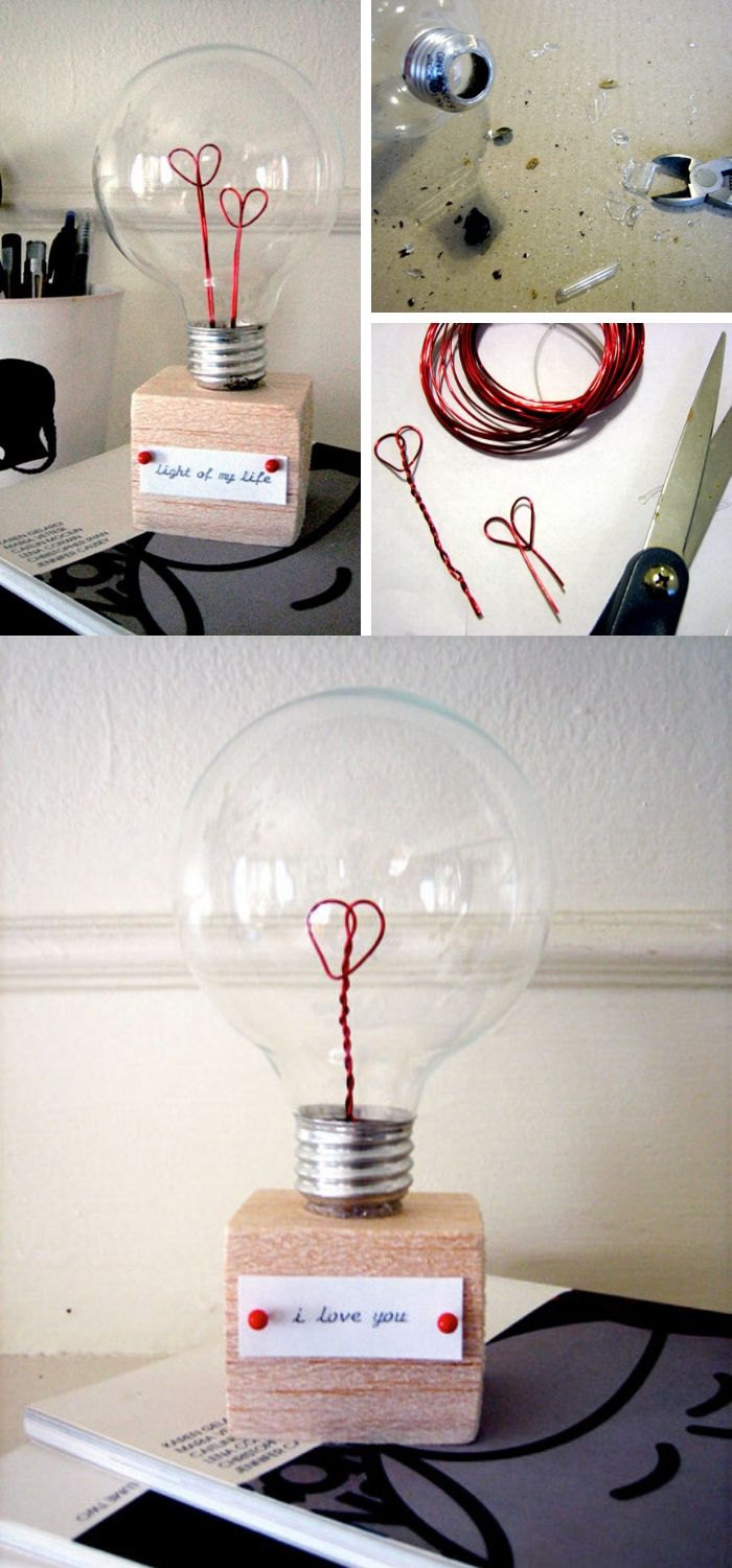 DIY Valentine Lightbulb | Valentine's Day Decorating Ideas For Your Lovers | FarmFoodFamily.com