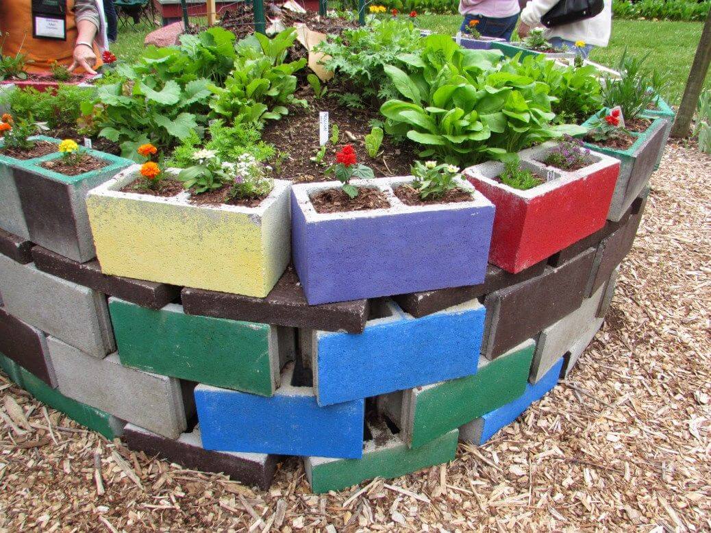 Raised Bed Gardening with Concrete Blocks