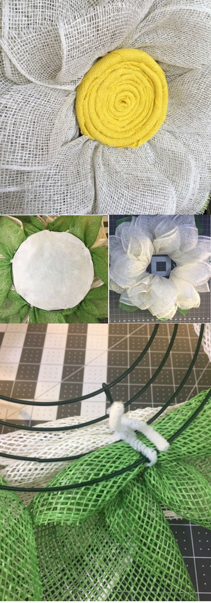 Easy and Simple DIY Spring Wreath Ideas | A Burlap Daisy Wreath