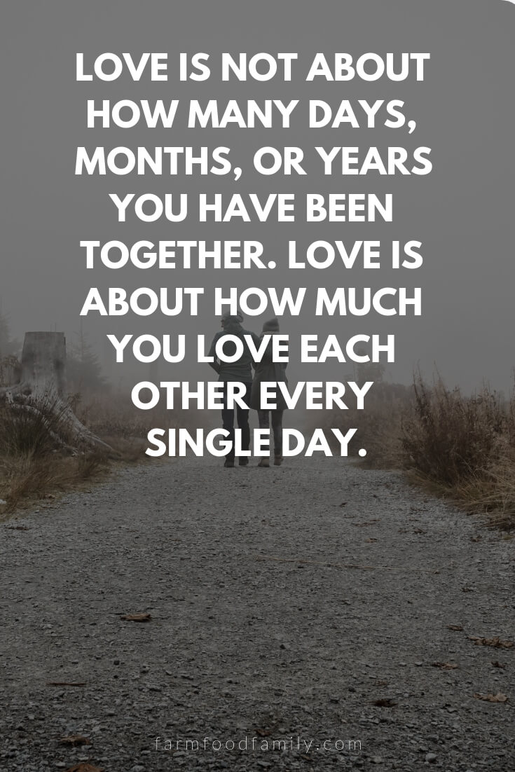 Cute, Funny, and Sweet Love Quotes For Him | Love is not about how many days, months, or years you have been together. Love is about how much you love each other every single day.