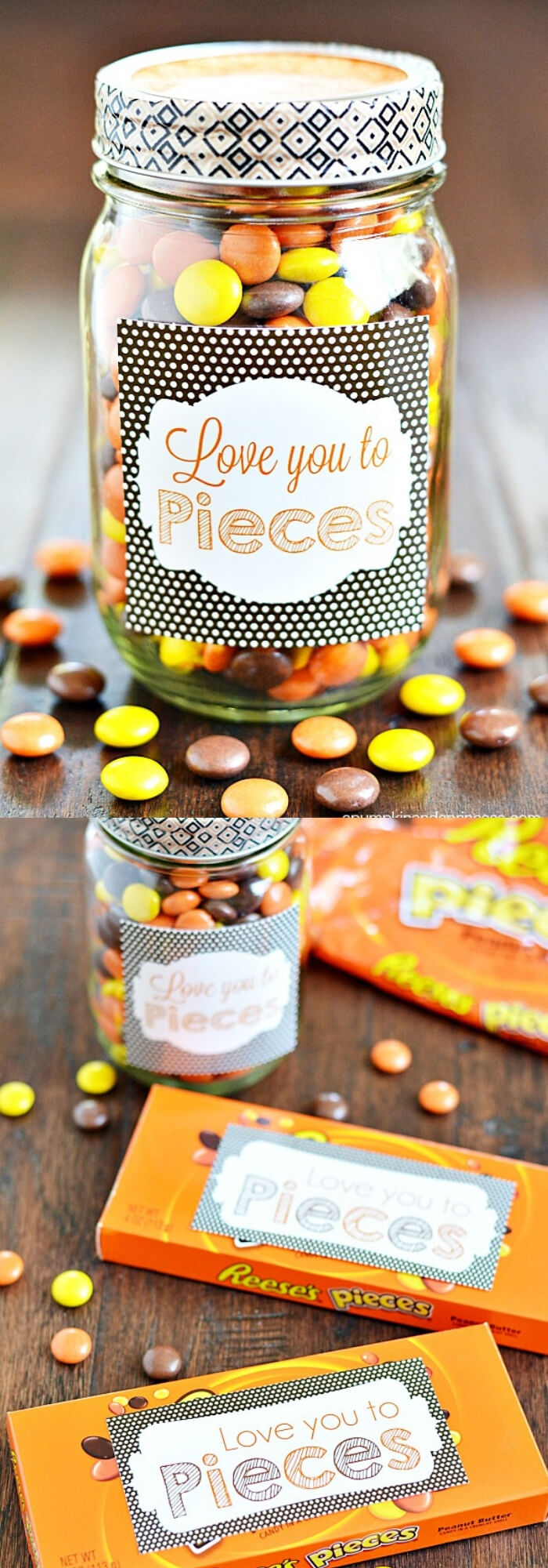 Love You To Pieces | DIY Mason Jar Gift Ideas For Valentine's Day | FarmFoodFamily.com