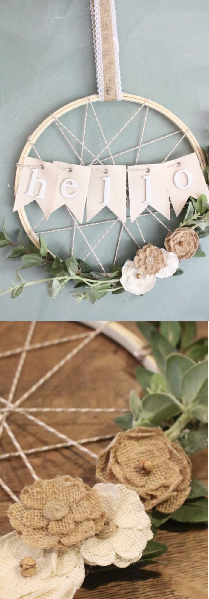 Easy and Simple DIY Spring Wreath Ideas | DIY Embroidery Hoop Wreath