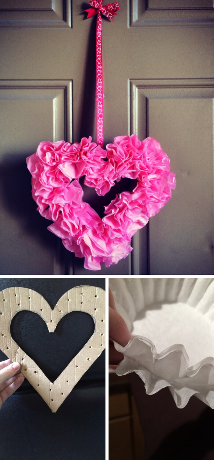 Valentine’s Coffee Filter Wreath | Environmentally-Friendly Valentine's Day Gifts