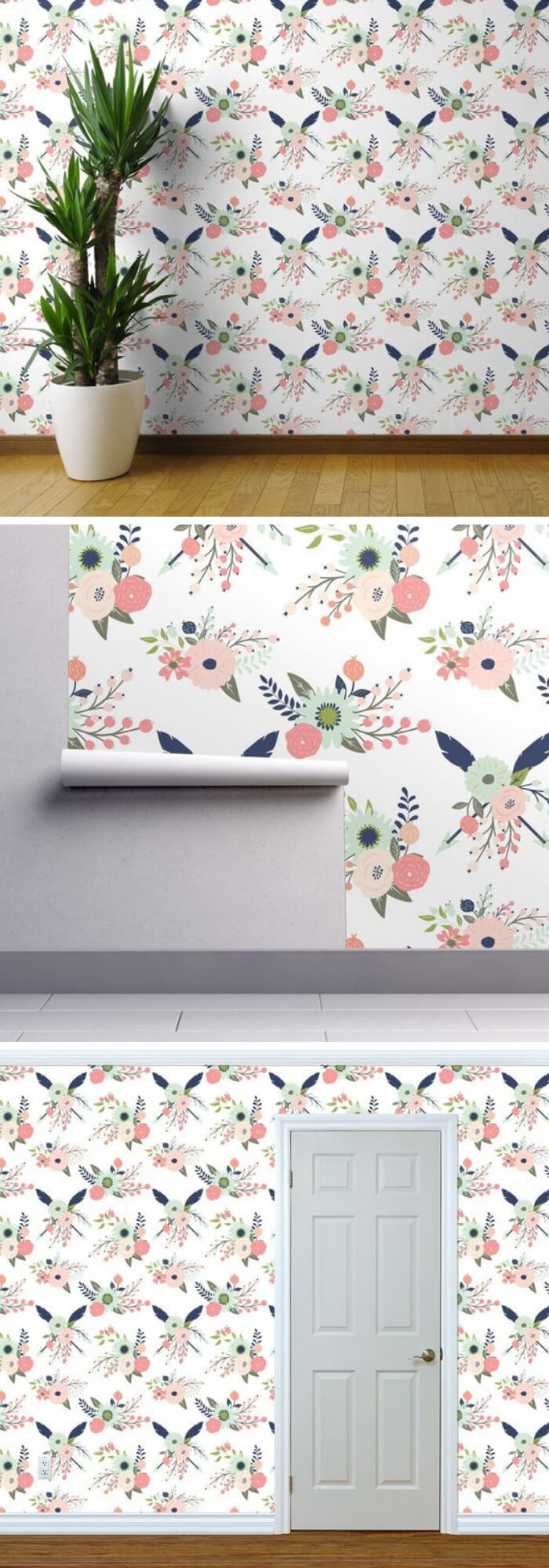 Home Decorating Ideas With Flowers: Floral Wallpaper - Gracie Blooms
