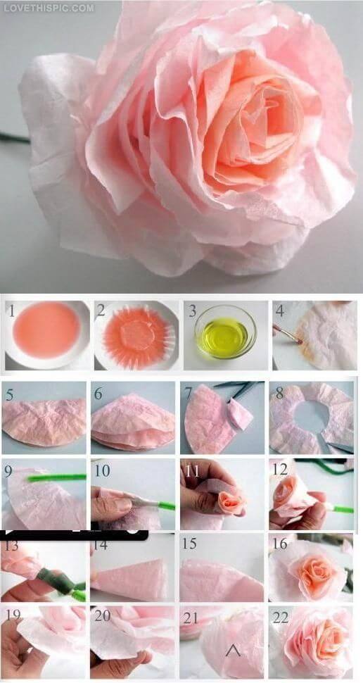 Dyed coffee filter flowers | Environmentally-Friendly Valentine's Day Gifts