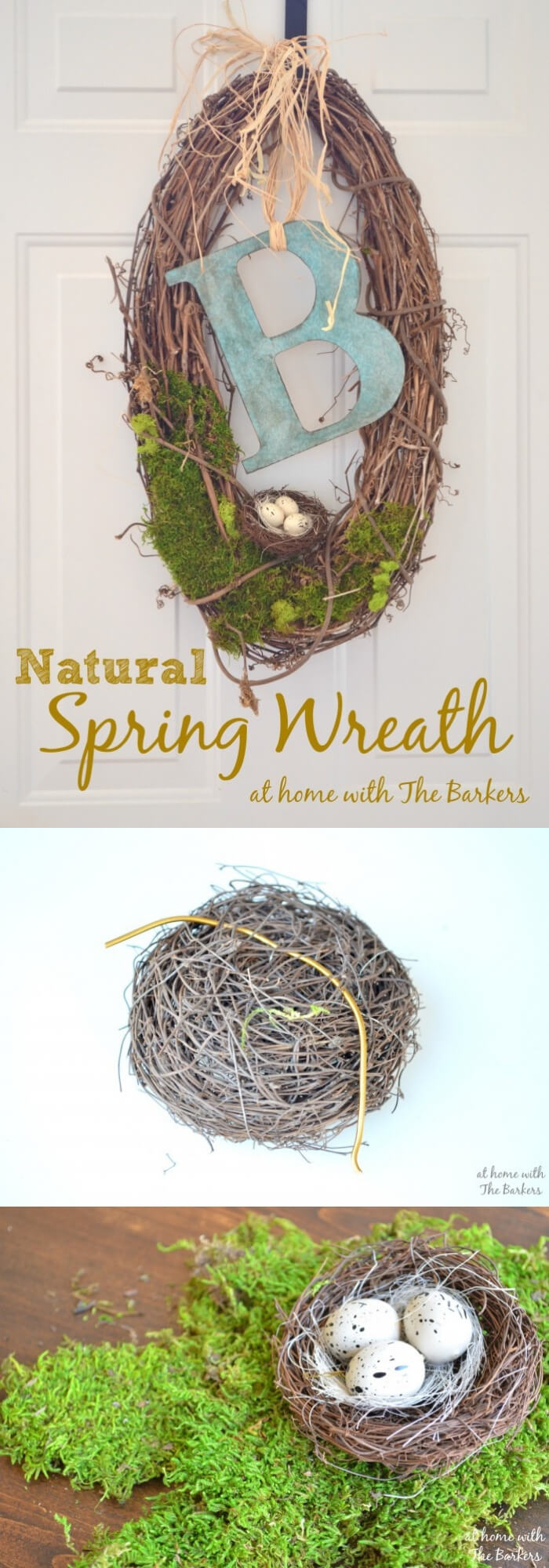 Easy and Simple DIY Spring Wreath Ideas | Natural Spring Wreath for front door