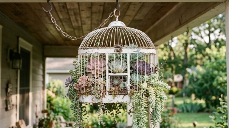 8 Whimsical DIY Birdcage Planter Ideas That Drain Well and Hang Safely