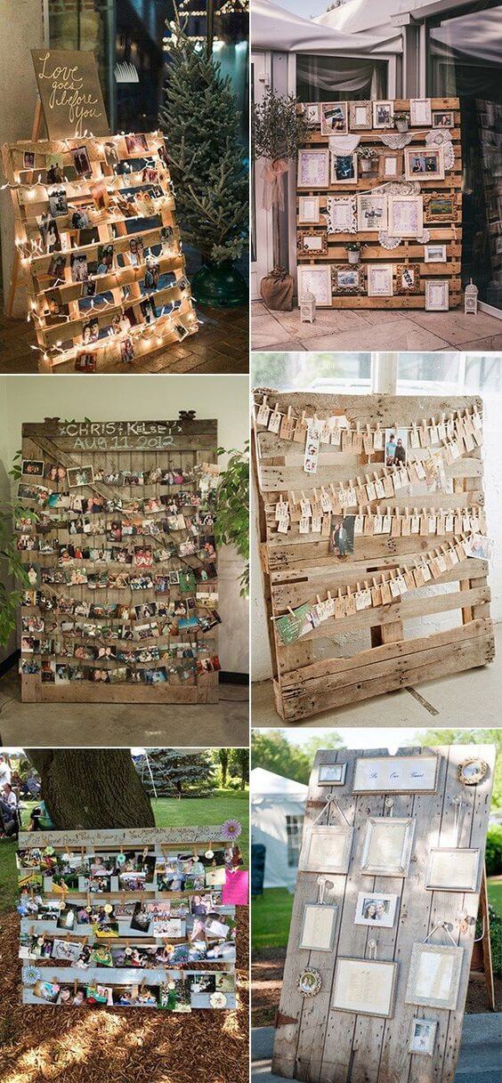 Wedding Photo Display | Creative & Rustic Backyard Wedding Ideas For Summer & Fall