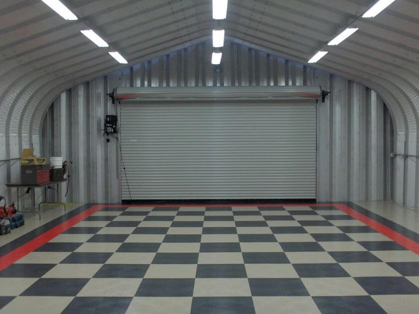 Checkered Floor | Best Garage Lighting Designs & Ideas