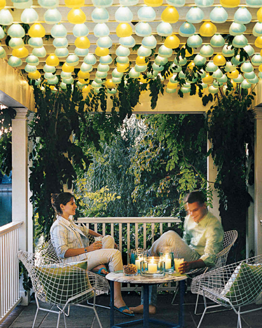 Shaded String Lights | Trending & Vintage Porch Lighting Ideas & Designs | FarmFoodFamily.com