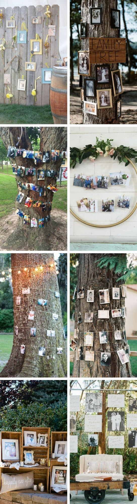 Photo Display Ideas For Wedding | Creative & Rustic Backyard Wedding Ideas For Summer & Fall