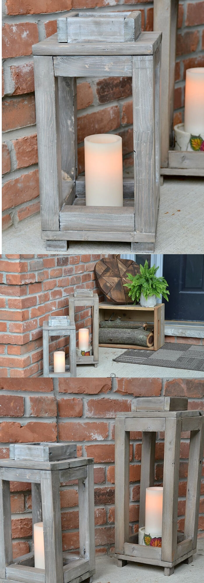 DIY Wood Lanterns | Trending & Vintage Porch Lighting Ideas & Designs | FarmFoodFamily.com