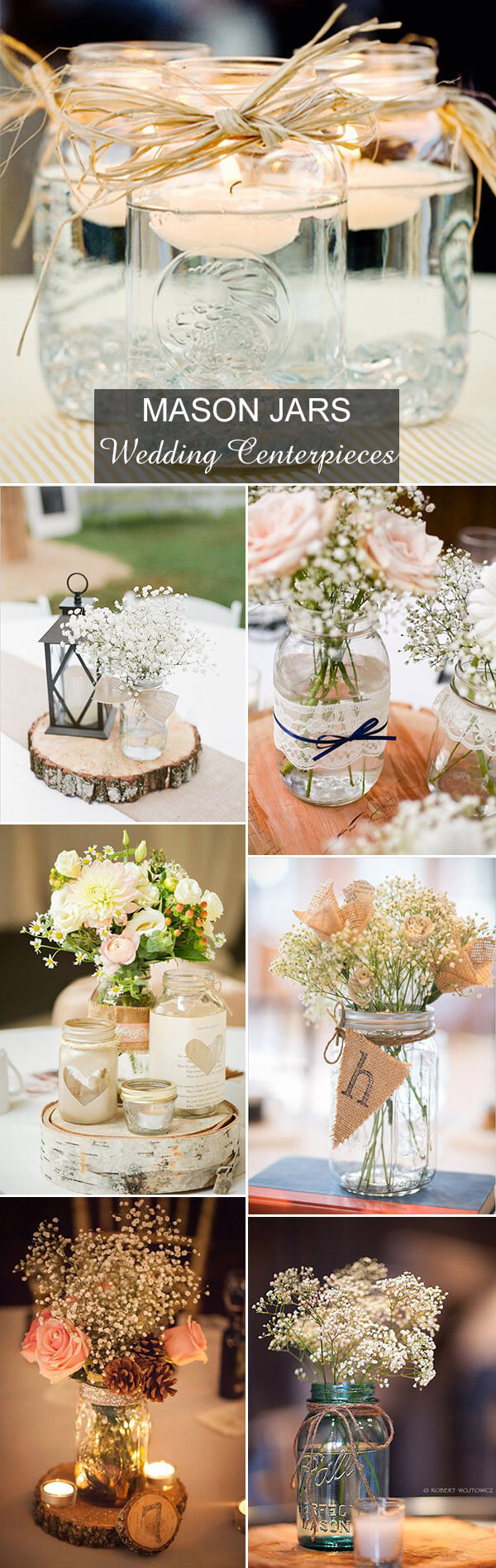 Wedding Mason Jar Centerpieces | Creative & Rustic Backyard Wedding Ideas For Summer & Fall