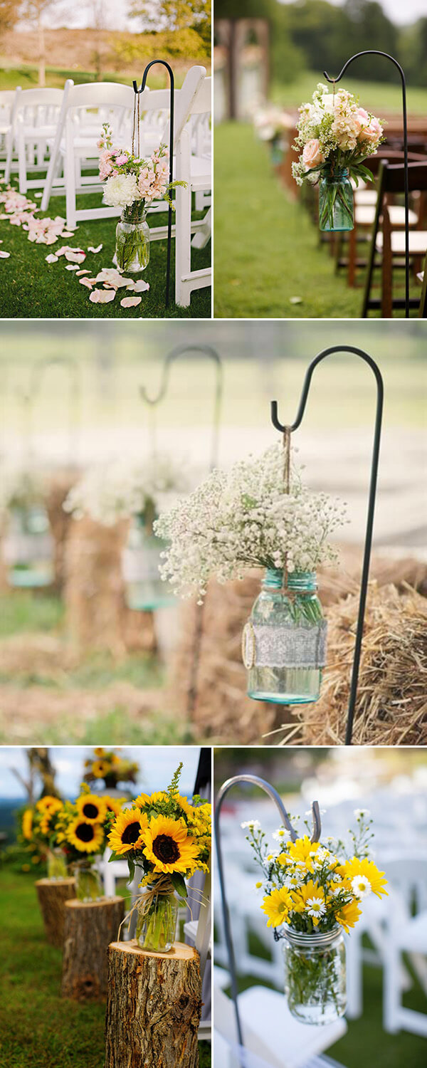 Mason Jar Centerpiece ideas for wedding | Creative & Rustic Backyard Wedding Ideas For Summer & Fall