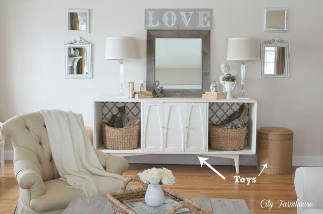 Wooden Love Sign and Mirror | Best Farmhouse Living Room Decor & Design Ideas