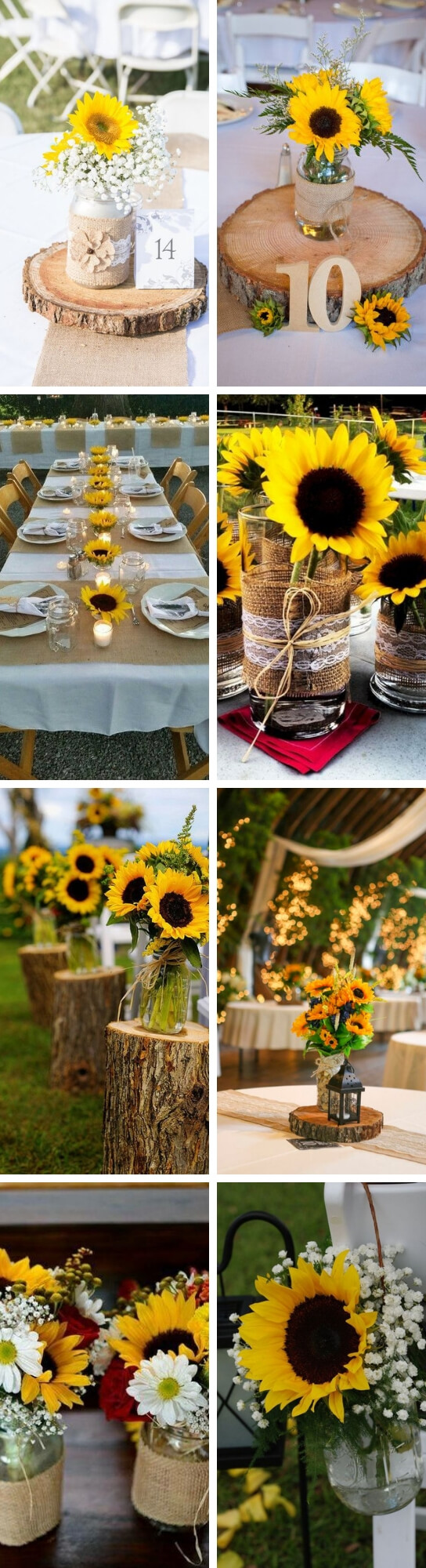 Sunflower Wedding Centerpiece Ideas | Creative & Rustic Backyard Wedding Ideas For Summer & Fall