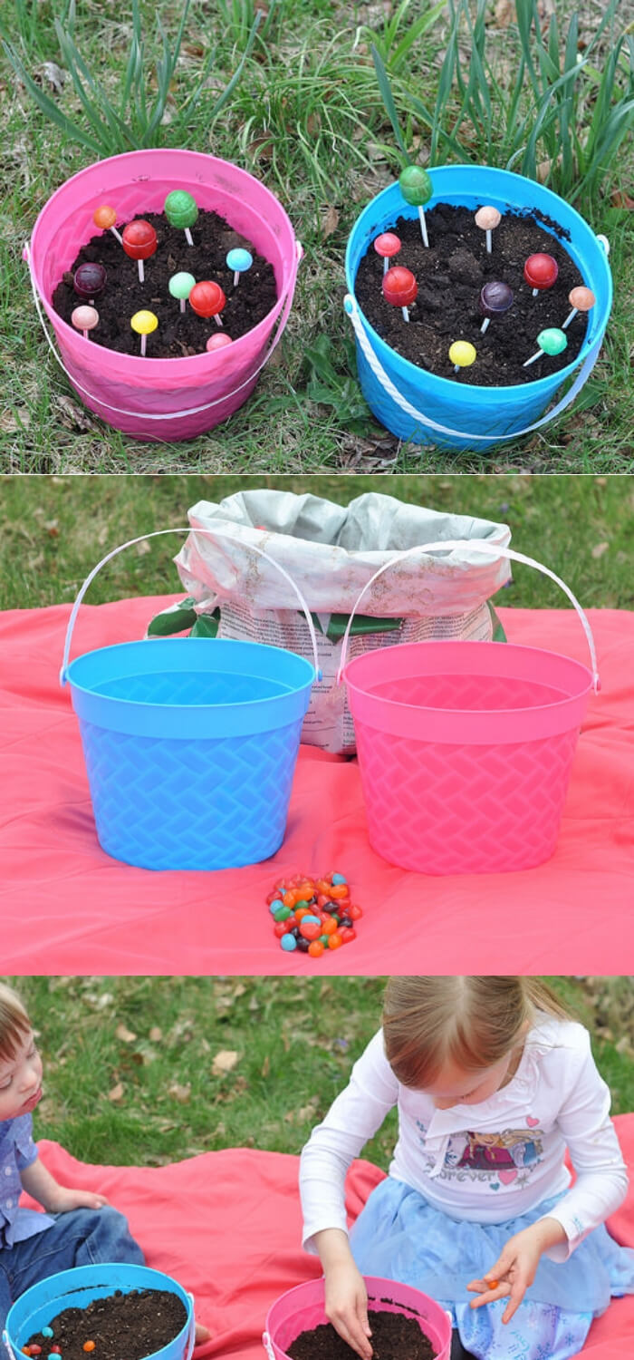 Planting a Lollipop Garden | Creative Easter Garden Projects & Ideas Your Kids Will Love