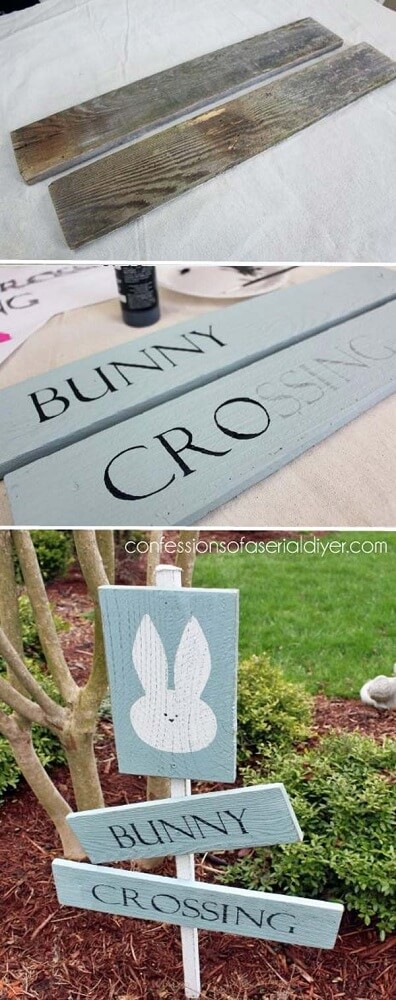 Bunny Sign Board | Creative Easter Garden Projects & Ideas Your Kids Will Love