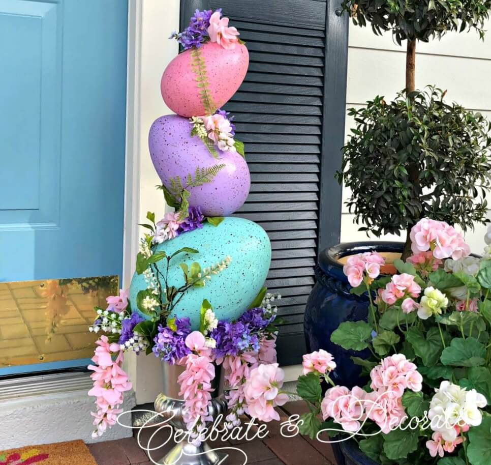 Easter Egg Topiary | Best Easter Porch Decorating Ideas