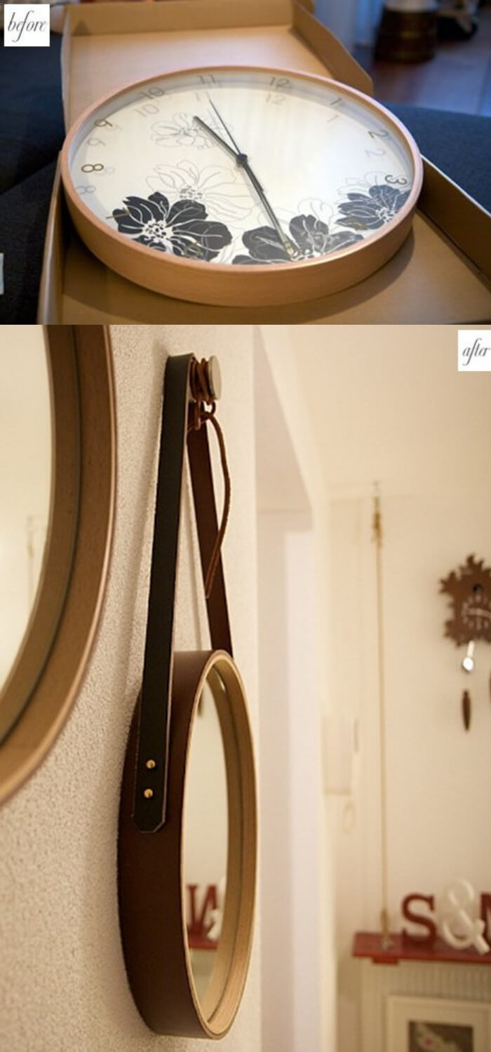 Before and after clock mirror | Best Entryway Mirror Decor Ideas