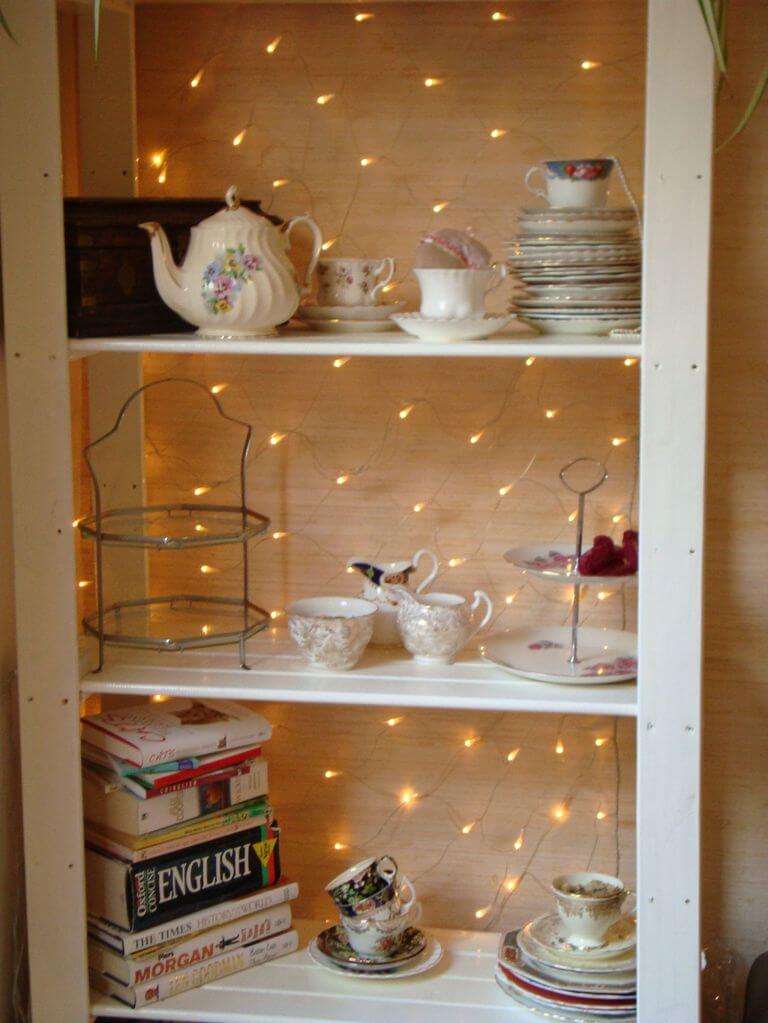 Add light to Shelf | Best Fairy Light Decoration Ideas