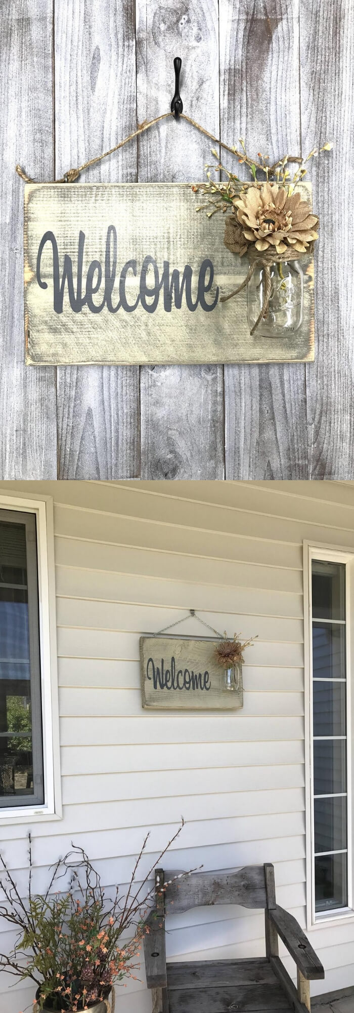 Rustic Welcome Sign | Best Spring Porch Sign Decor Ideas & Designs