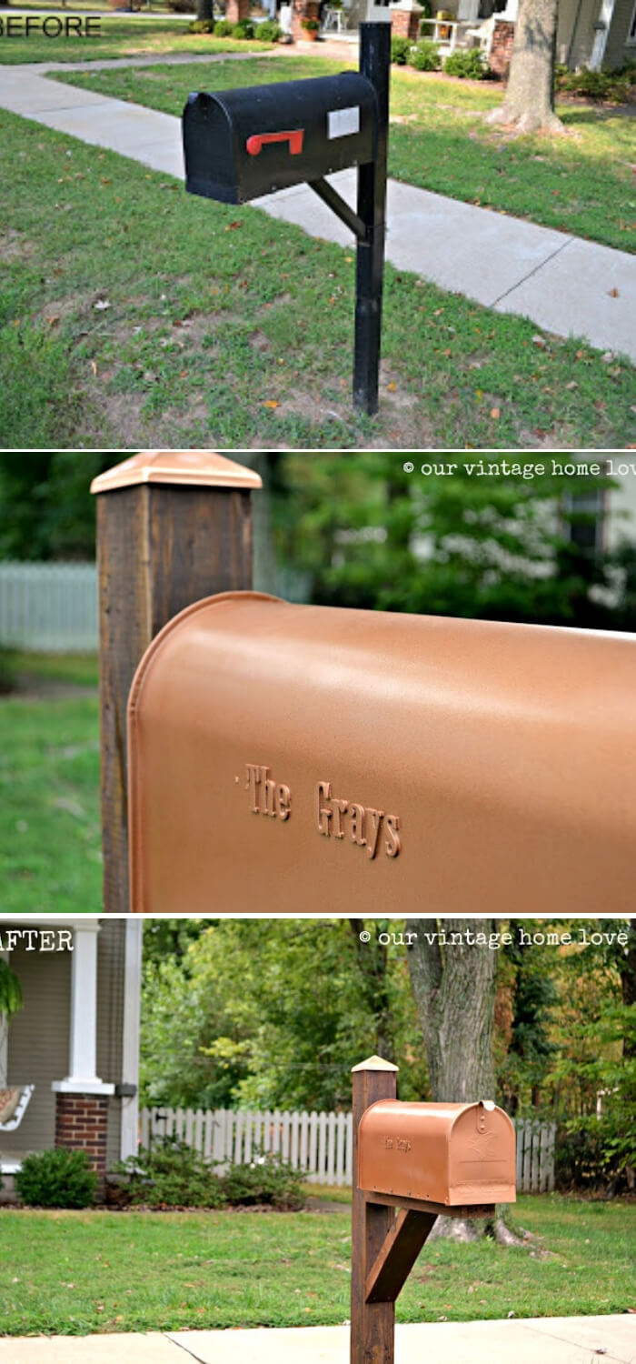 Before and after mailbox | Best Mailbox Landscaping Ideas