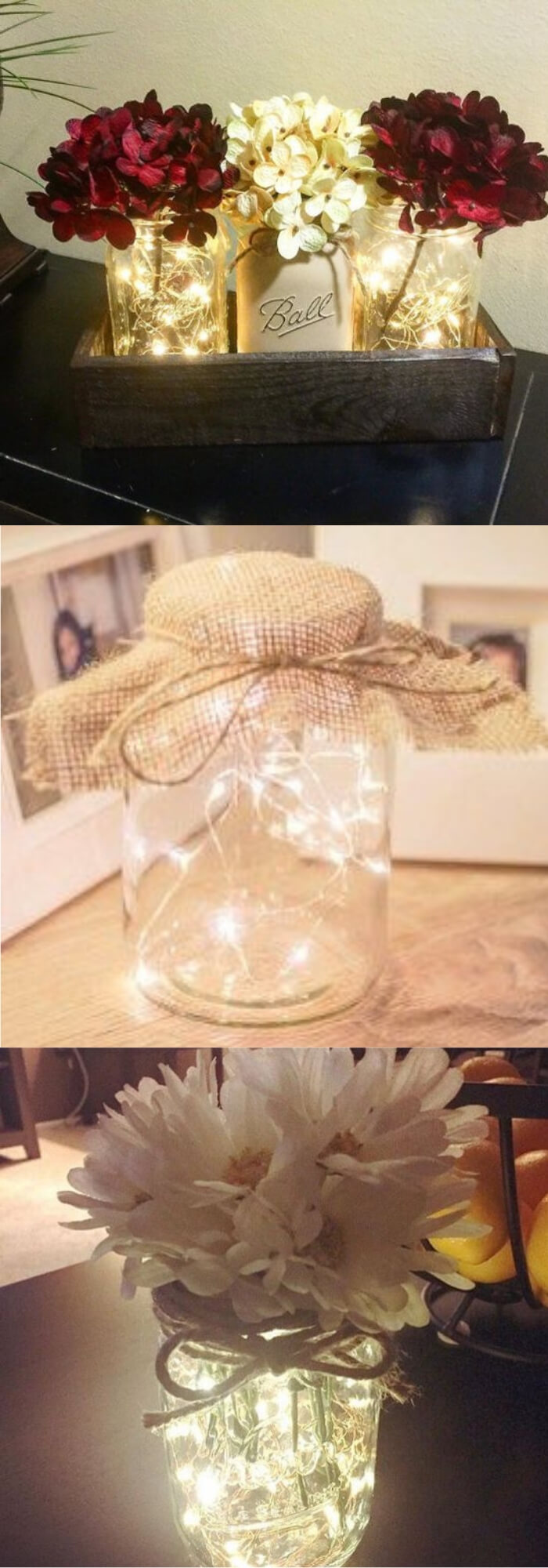 Light Mason Jar | Best Fairy Light Decoration Ideas