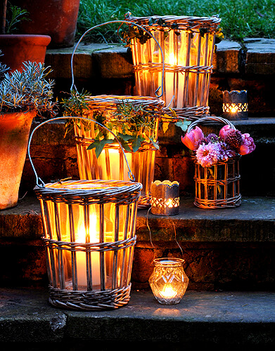 Basket lights | Trending & Vintage Porch Lighting Ideas & Designs | FarmFoodFamily.com