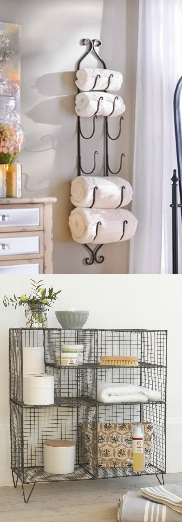 Wire rack | Best Small Bathroom Storage Designs & Ideas