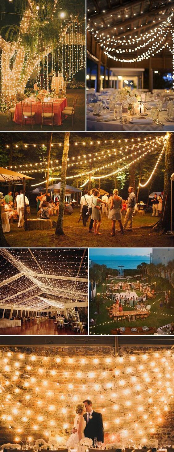 Backyard Wedding Lighting ideas | Creative & Rustic Backyard Wedding Ideas For Summer & Fall