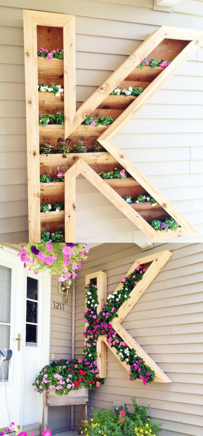 DIY Outdoor monogram planter | DIY Spring Porch Decor Designs & Ideas