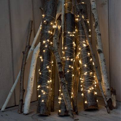 Creating a fire effect with fairy lights around branches/logs | Best Fairy Light Decoration Ideas