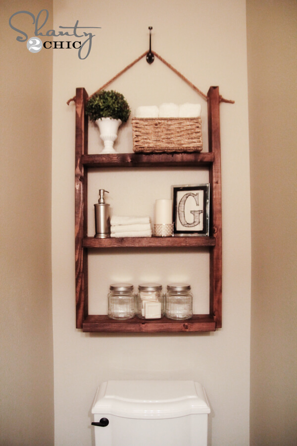 $10 Hanging shelf | Best Small Bathroom Storage Designs & Ideas