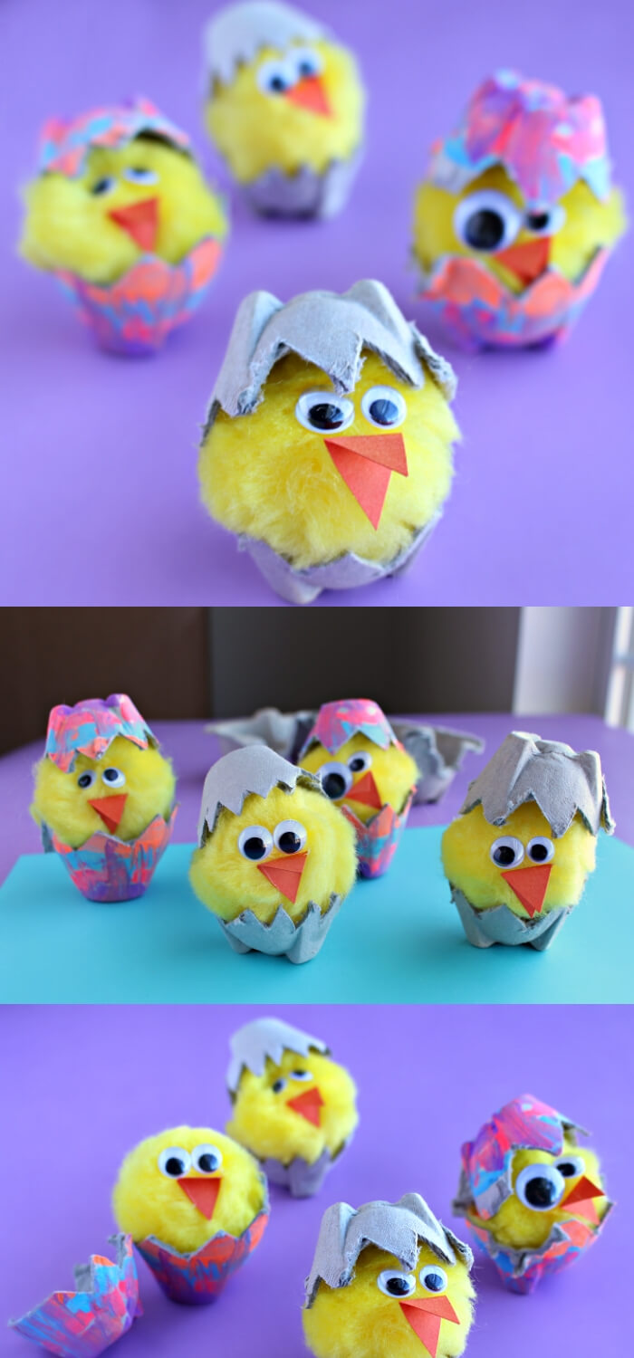 Egg Carton Hatching Chicks | Easy & Fun Easter Crafts For Kids