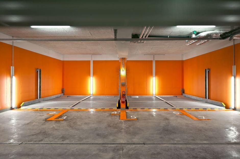 Orange Wall Garage Lighting Idea | Best Garage Lighting Designs & Ideas