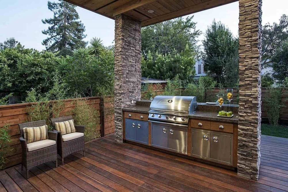 65 Simple Diy Outdoor Kitchen Ideas On, Wooden Canopy Porch Kitchen Ideas